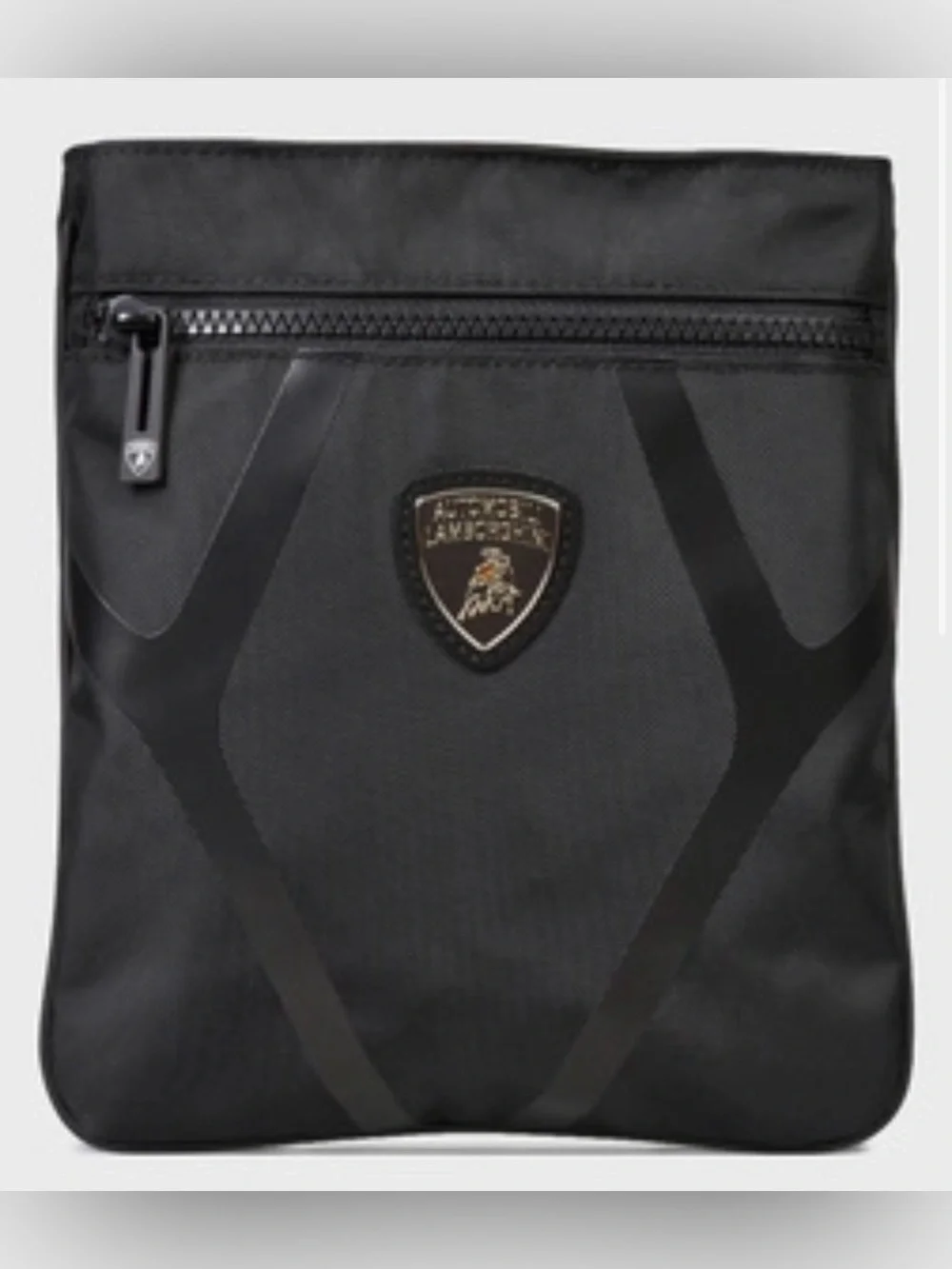 Lamborghini Black Nylon Crossbody with Metallic Shield - Picture 2 of 3